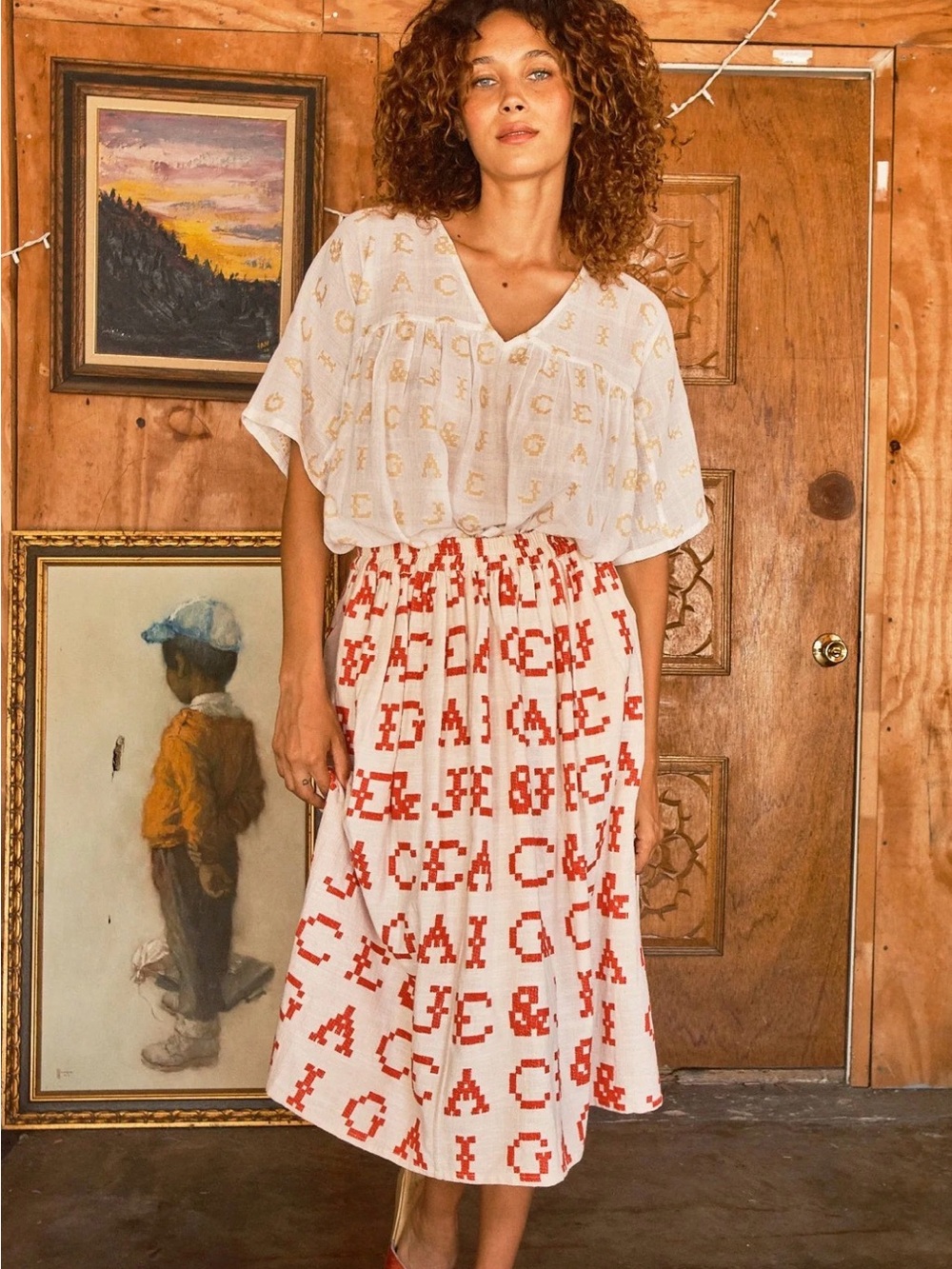 Ace & Jig Riri Skirt in Monogram size Small